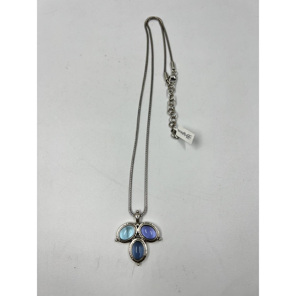 Brighton Jules Blue Crystals Pendant Necklace Silver - Picture 2 of 5